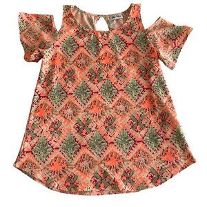 Star Vixen Bright Cold Shoulder Top Size Small